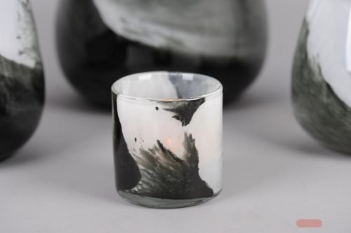 Bild von Glasvase, Votiv Ø10x H10cm, black magic