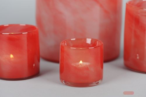 Bild von Windlicht, Votiv Zylinder Ø8.5x H8cm, rosso