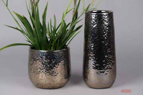Bild von BlumenVase, Silvery Ø13x H29.5cm, anthrazit