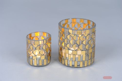 Bild von Windlicht, Belle verre Ø6x H7cm, doré