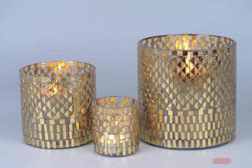 Bild von Windlicht, Belle verre Ø20x H20cm, doré*