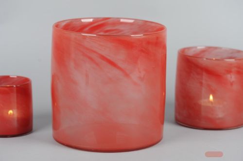 Bild von Glasvase, Zylinder Ø20.5x H20.5cm, rosso