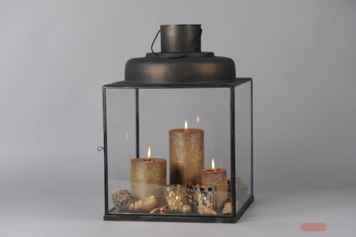 Bild von Vitrine, burn antik L35x 35x H51cm, schwarz