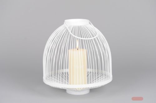 Bild von Laterne, Metall Ø27x H38.5cm, weiss