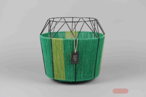 Bild von Laterne, Jute Ø33x H32cm, grün