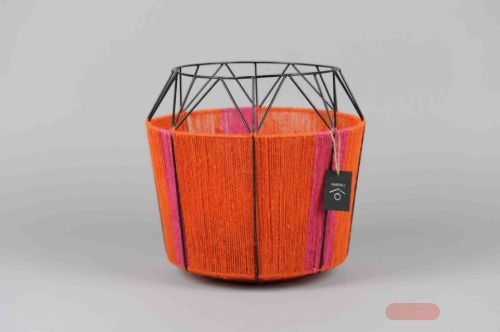 Bild von Laterne, Jute Ø33x H32cm, koralle