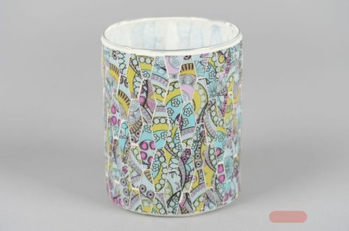 Bild von Votiv, Mosaic Ø12x H15cm, vari colered