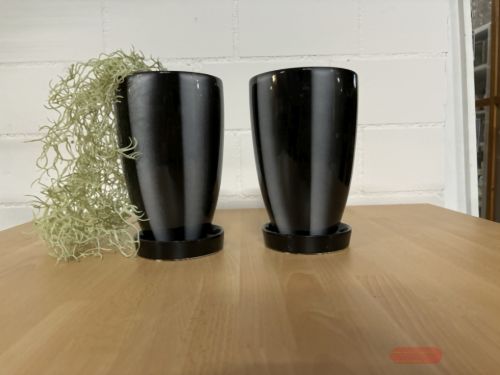 Bild von Vase Orchidee, Streifen Ø12x H19cm, weiss/schwarz