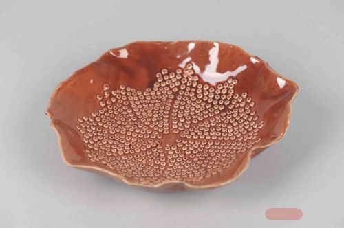 Bild von BlumenSchale, rund Curl up Ø26x H5cm, weinrot