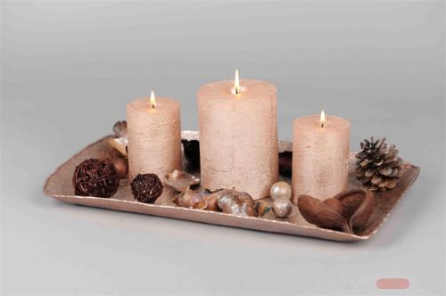 Bild von Schale, Alu gehämmert L44x 27x H3cm, rosegold