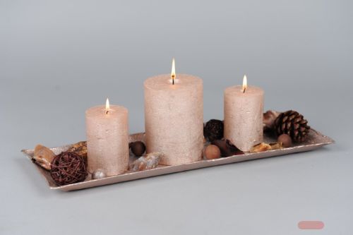 Bild von Schale, Alu gehämmert L50x 18x 2.5cm, rosegold