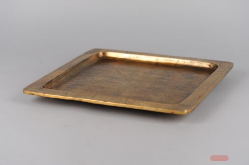 Bild von Schale, Aluminium L41x 41x H2.5cm, altgold