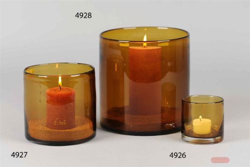 Bild von Windlicht, Votiv Tinted Ø 8x H8.5cm, amber