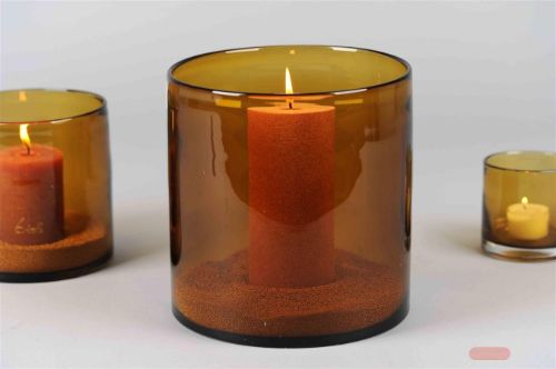 Bild von Windlicht, Tinted Glas Ø20x H20cm, amber