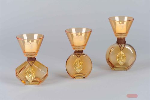 Bild von Teelicht, mit Schmuckstück - set/3, amber