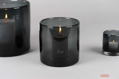 Bild von Windlicht, Tinted Ø15x H15cm, grau