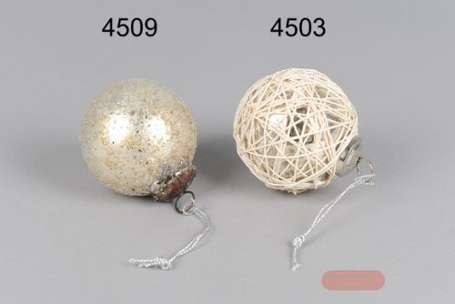 Bild von Kugel, Twini mit Oese - 7.6cm, silber