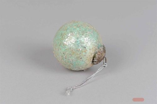 Bild von Kugel, Glimmer mit Oese - 7.6cm, aqua