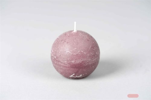 Bild von Rustic Kugelkerze, Ø 80mm, mauve*