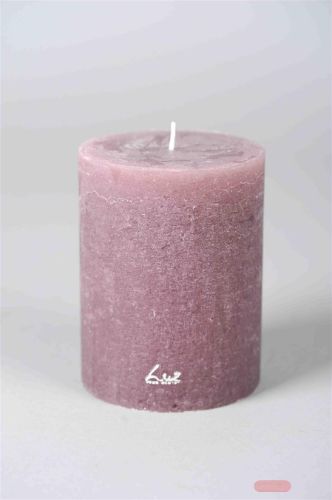 Bild von Rustic Zylinderkerze, 13cm x Ø100mm, mauve