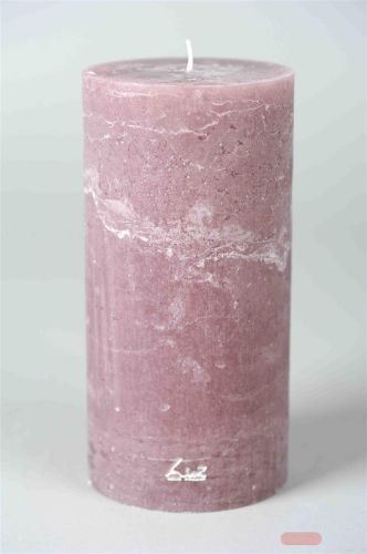 Bild von Rustic Zylinderkerze, 27cm x Ø100mm, mauve
