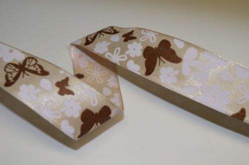 Bild von Band 25m/ 25mm, Schmetterling, braun