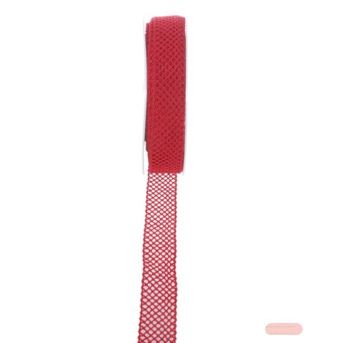 Bild von Band 10m/ 20mm, Gitterspitze Occhi, rot