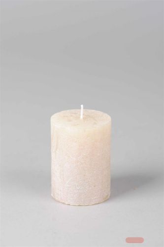 Bild von Metallic Zylinderkerze,   8cm x Ø60mm, pearl