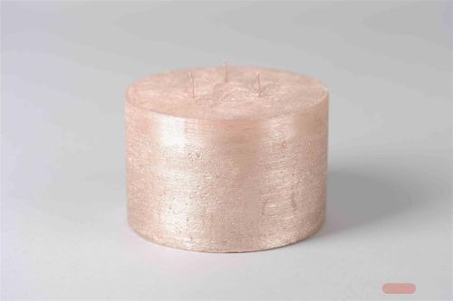 Bild von Met. 3-Docht Zylinderkerze, H10cm x 150mm, champ.