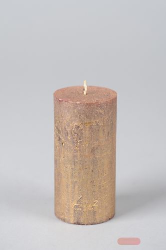 Bild von Metallic Zylinderkerze, 12cm x Ø60mm, gold/26*