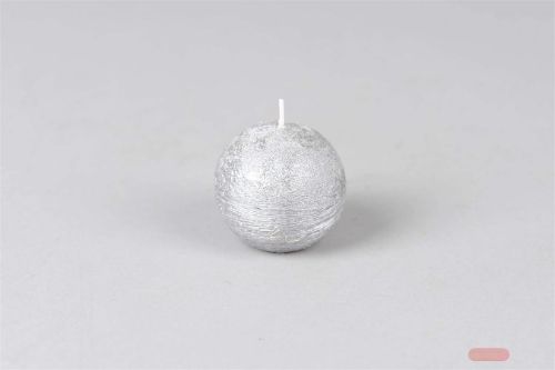 Bild von Metallic Kugelkerze, Ø60mm, silver
