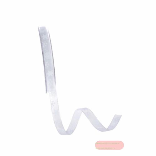Bild von Band 20m/ 10mm, Schneestern- Organza, weiss