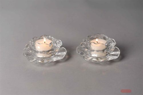 Bild von Teelichthalter, in Blütenform - Ø9.7x H4.9cm, klar