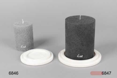 Bild von Untersetzer, Marmor Ø15x 2cm, weiss