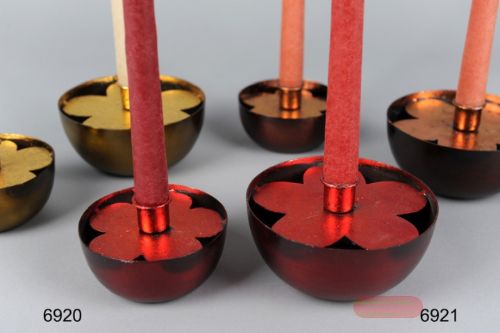 Bild von Kerzenständer, metall Demi boule Ø14x H7cm, rot