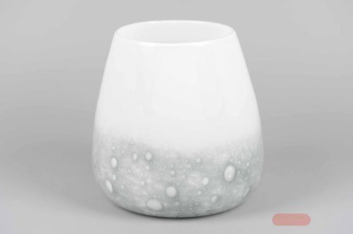 Bild von Glasvase, Moon craters Ø25x H25cm, grau/weiss