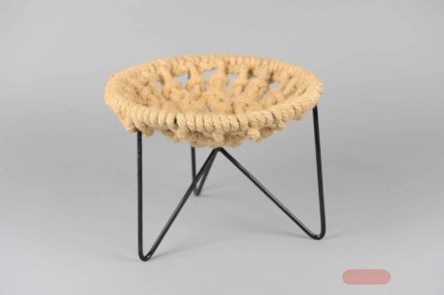 Bild von Seil Tisch, Qjute Ø35x H27cm, gebleicht