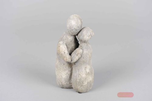 Bild von Zementfigur, Eltern L10.5x 9x H20.5cm, rock
