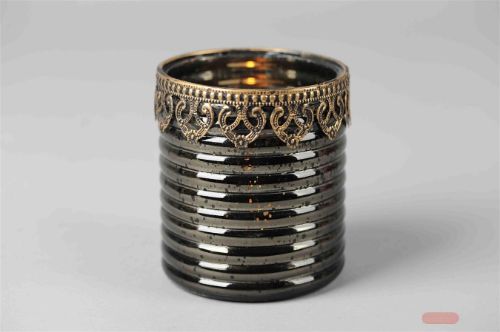 Bild von Votiv, Glas Arabiese Ø10.5x H11.5cm, grau