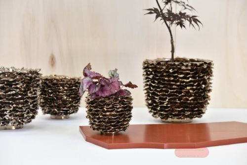 Bild von Blumentopf, Skerp Keramik Ø14x H12cm, bronce