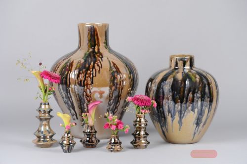 Bild von Vase, Keramik Ø27x H31.5cm, flamejante