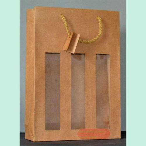 Bild von Tasche, B27+ 9x H38cm Sichtfenster, braun