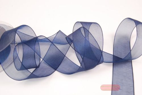 Bild von Band 50m/ 25mm, Organza, navi