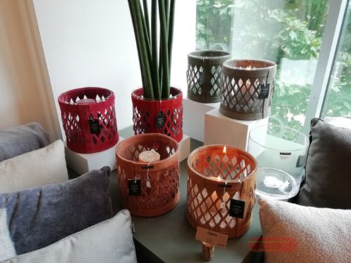 Bild von Manchette, Leder Jaqueta Ø20 x H20cm, grau