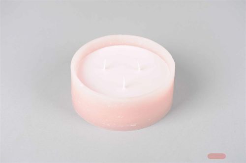 Bild von 3-Docht Kerze im Topf, H6cm x Ø150mm, altrosa