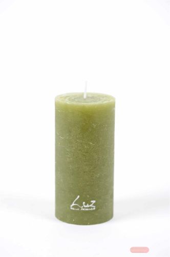 Bild von Rustic Zylinderkerze, 16cm x Ø60mm, scottish green