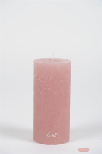 Bild von Rustic Zylinderkerze, 16cm x Ø60mm, altrosa