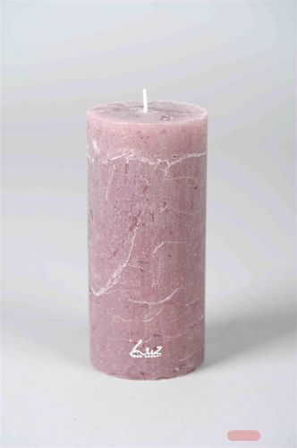 Bild von Rustic Zylinderkerze, 16cm x Ø80mm, mouve*