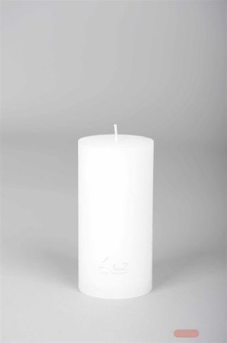 Bild von Rustic Zylinderkerze, 20cm x Ø80mm, weiss