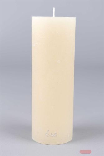 Bild von Rustic Zylinderkerze, 20cm x Ø80mm, asper weiss